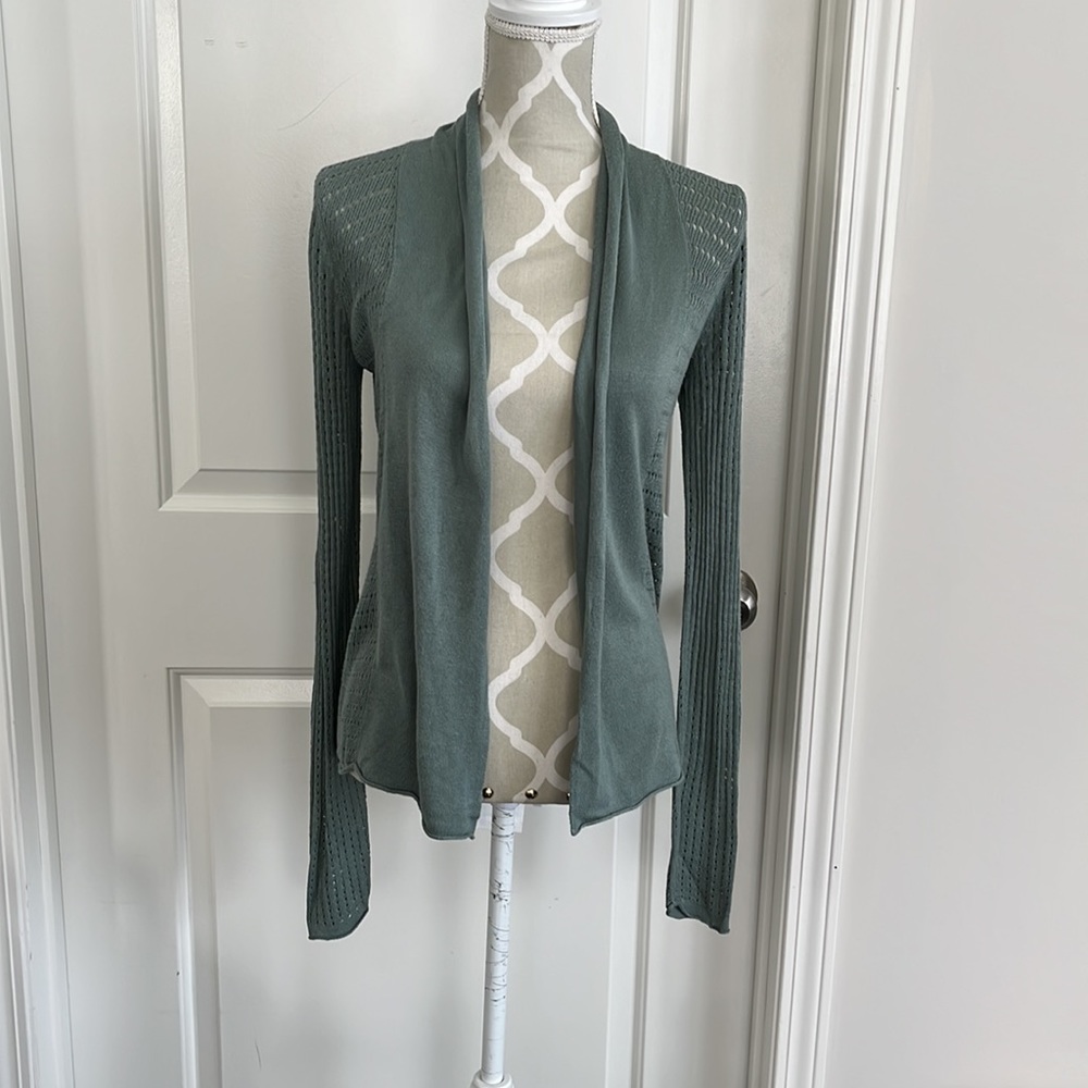 Express lace open rayon green cardigan size small